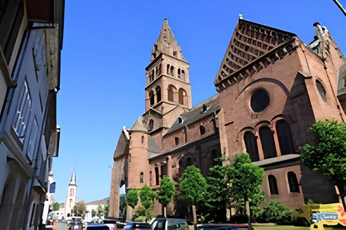 Vue de la balancelle sur l'église protestante - au Moderne Vintage (5)